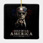 Grappig Trump Golf van Amerika 2025 4 juli Keramisch Ornament (Achterkant)