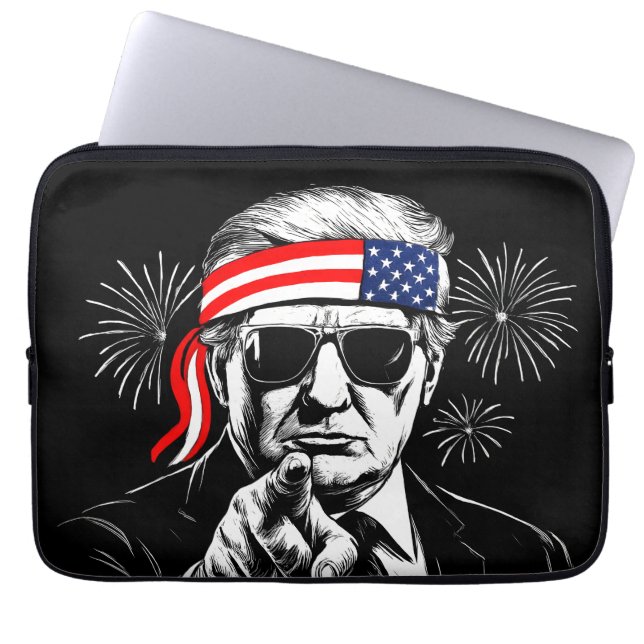 Grappig Trump Golf van Amerika 2025 4 juli Laptop Sleeve (Voorkant)