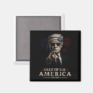 Grappig Trump Golf van Amerika 2025 4 juli Magneet