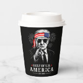 Grappig Trump Golf van Amerika 2025 4 juli Papieren Bekers (Achterkant)
