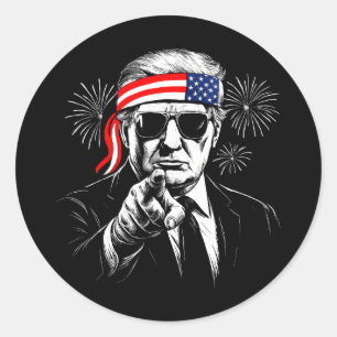 Grappig Trump Golf van Amerika 2025 4 juli Ronde Sticker