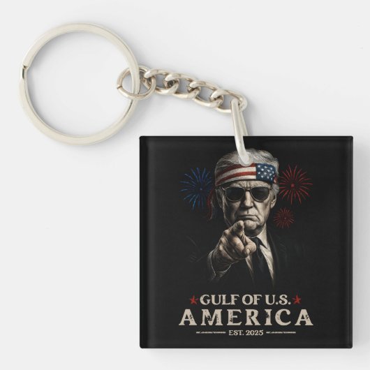 Grappig Trump Golf van Amerika 2025 4 juli Sleutelhanger (Voorkant)