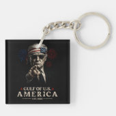 Grappig Trump Golf van Amerika 2025 4 juli Sleutelhanger (Achterkant)
