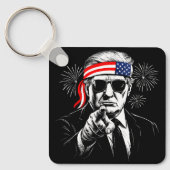 Grappig Trump Golf van Amerika 2025 4 juli Sleutelhanger (Voorkant)