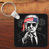 Grappig Trump Golf van Amerika 2025 4 juli Sleutelhanger (Voorkant)