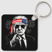 Grappig Trump Golf van Amerika 2025 4 juli Sleutelhanger (Achterkant)