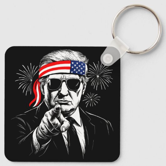 Grappig Trump Golf van Amerika 2025 4 juli Sleutelhanger (Achterkant)