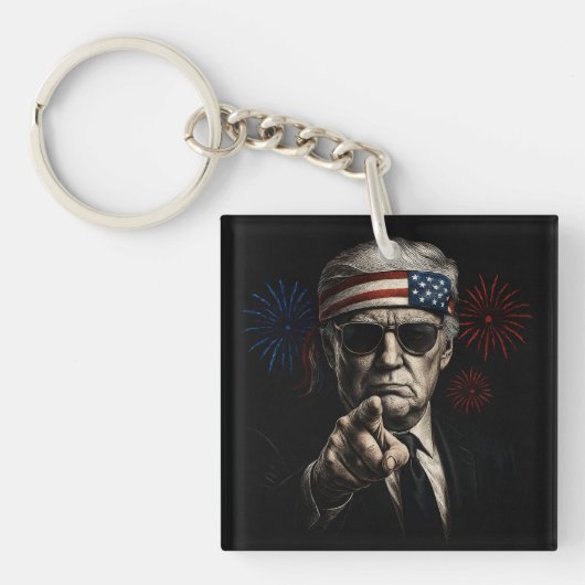 Grappig Trump Golf van Amerika 2025 4 juli Sleutelhanger (Voorkant)