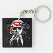 Grappig Trump Golf van Amerika 2025 4 juli Sleutelhanger (Achterkant)