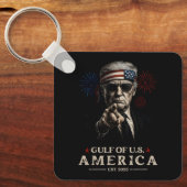 Grappig Trump Golf van Amerika 2025 4 juli Sleutelhanger (Voorkant)