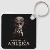 Grappig Trump Golf van Amerika 2025 4 juli Sleutelhanger (Achterkant)