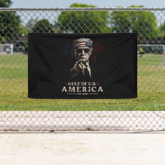 Grappig Trump Golf van Amerika 2025 4 juli Spandoek (Insitu)