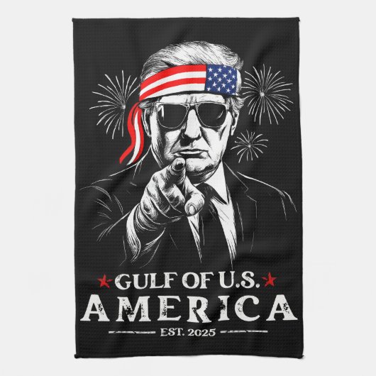Grappig Trump Golf van Amerika 2025 4 juli Theedoek (Verticaal)
