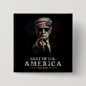 Grappig Trump Golf van Amerika 2025 4 juli Vierkante Button 5,1 Cm (Voorkant)