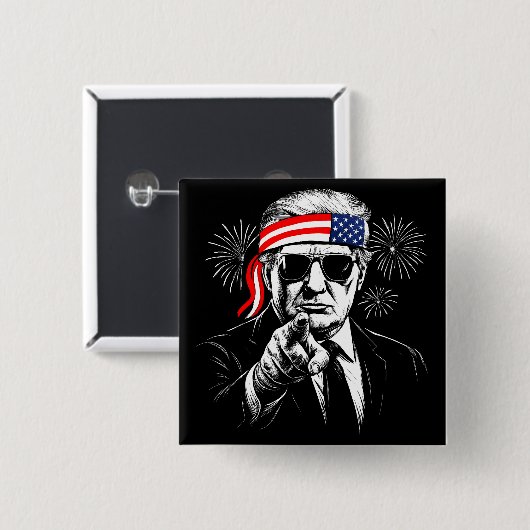 Grappig Trump Golf van Amerika 2025 4 juli Vierkante Button 5,1 Cm (Voorkant /achterkant)