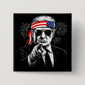 Grappig Trump Golf van Amerika 2025 4 juli Vierkante Button 5,1 Cm (Voorkant)