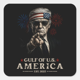 Grappig Trump Golf van Amerika 2025 4 juli Vierkante Sticker