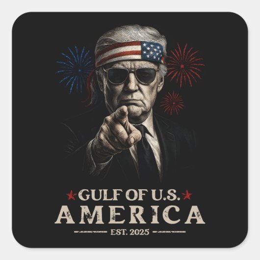 Grappig Trump Golf van Amerika 2025 4 juli Vierkante Sticker (Voorkant)