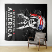 Grappig Trump Golf van Amerika 2025 4 juli Wandkleed (In Situ (horizontaal))