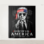 Grappig Trump Golf van Amerika 2025 4 juli Wandkleed (Voorkant)
