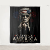 Grappig Trump Golf van Amerika 2025 4 juli Wandkleed (Voorkant)