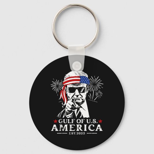 Grappig Trump Golf van Amerika 2025 Happy 4th Of Sleutelhanger (Voorkant)