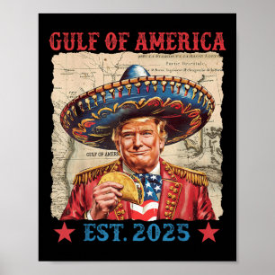 Grappig Trump Golf van Amerika 2025 Trump Taco Mex Poster