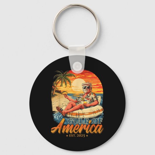 Grappig Trump Golf van Amerika EST 2025 Sleutelhanger (Voorkant)