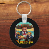 Grappig Trump Golf van Amerika Retro EST 2025 Golf Sleutelhanger (Voorkant)