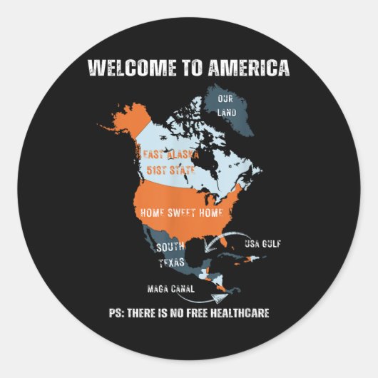 Grappig Trump Groenland Panamakanaal Canada Mexico Ronde Sticker (Voorkant)