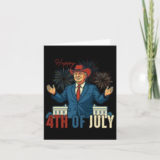 Grappig Trump Happy 4th of July retro Independence Kaart (Voorkant)