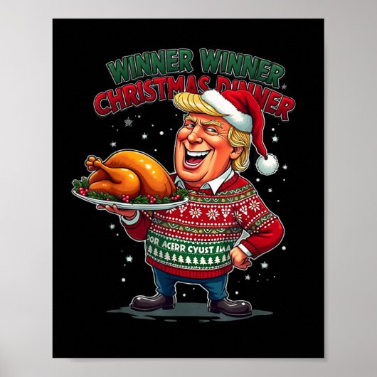 Grappig Trump Humor Winner Kerstdiner M Poster (Voorkant)