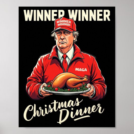 Grappig Trump Humor Winner Kerstdiner M Poster (Voorkant)