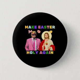 Grappig Trump Jezus Christus maak Pasen weer heili Ronde Button 5,7 Cm