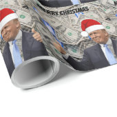 Grappig Trump Kerst Cash  Cadeaupapier (Rol Hoek)
