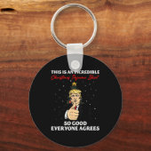 Grappig Trump Kerst Pyjama Shirt Zo Goed Iedereen Sleutelhanger (Voorkant)