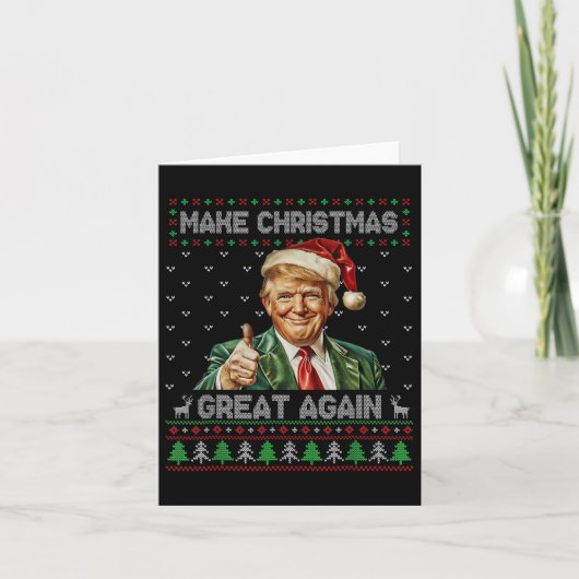 Grappig Trump Kerst Shirt Maak Kerst Groot Een Kaart (Voorkant)