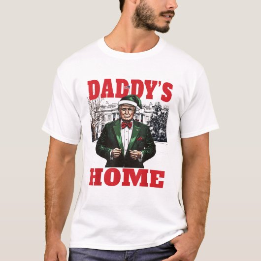 Grappig Trump Kerstdagen Home Witte Huis T-shirt (Voorkant)
