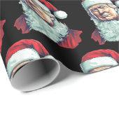 Grappig Trump Kerstman Portret Grafisch Cadeaupapier (Rol Hoek)