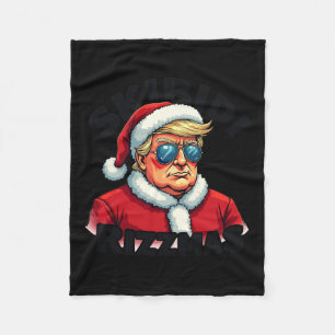 Grappig Trump Kerstman Trump Skibidi Ri Fleece Deken