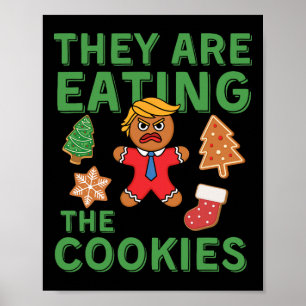 Grappig Trump Kerstmis - ze eten het koekje Poster