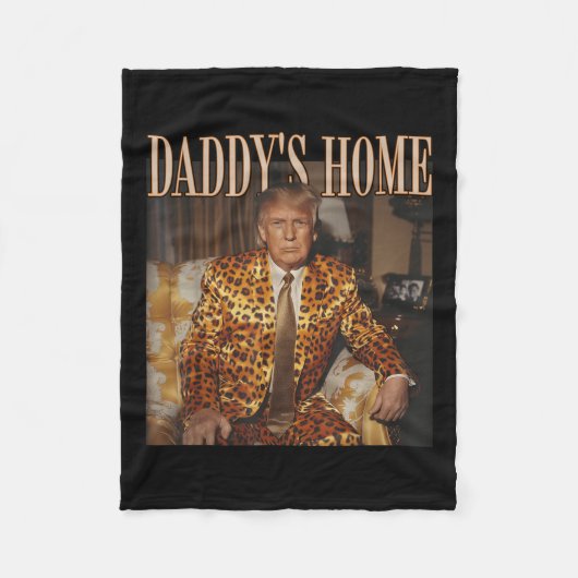 Grappig Trump Leopard Daddys Home, Trump 2024 Fleece Deken (Voorkant)