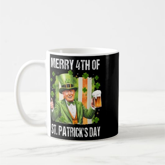 Grappig Trump Leprechaun Pet Vrolijk 4e van St Pat Koffiemok (Links)