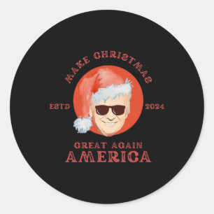 Grappig Trump Maak Kerst Groot Cadeau 2024 Ronde Sticker