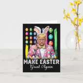 Grappig Trump maakt Pasen weer geweldig Bunny Hunt Kaart (Gele Bloem)