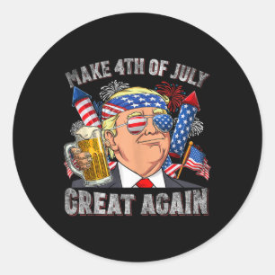Grappig Trump maken 4 juli weer geweldig Mannen Dr Ronde Sticker