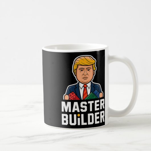 Grappig Trump Master Builder Building Blocks Gift Koffiemok (Rechts)