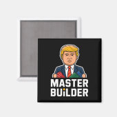 Grappig Trump Master Builder Building Blocks Gift Magneet (Voorkant / Achterkant)