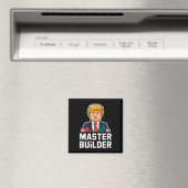 Grappig Trump Master Builder Building Blocks Gift Magneet (Insitu (Vaatwasser))