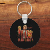 Grappig Trump Mcdon 2024 Fastfood Mac Daddy Hambur Sleutelhanger (Voorkant)
